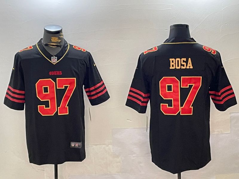 Men San Francisco 49ers 97 Bosa Black Gold 2024 Nike Limited NFL Jersey style 1230